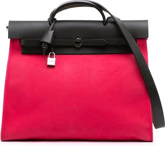 Hermès Borsa a tracolla Herbag Zip 39 in tela Toile 2017 - Rosa