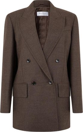 Max Mara Mxspulvino Blazer - Dames - Jassen - Bruin - Maat: 2XS Wol