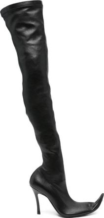 Balenciaga 110mm Leather Pointed-toe Over-the-knee Boots
