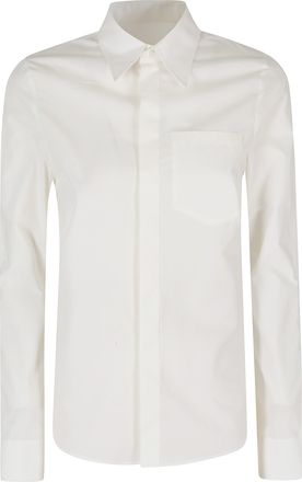 Maison Margiela Long-Sleeve White Shirt with Ribbed Back Detail