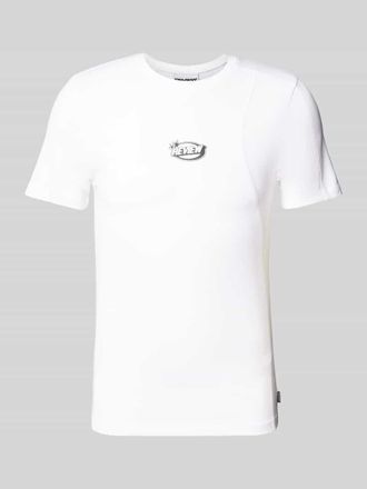 Review T-Shirt mit Label-Print in Weiss, Gr&ouml;&szlig;e XXL