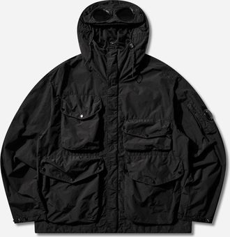C.P. Company Men s Flatt Nylon Goggle Jacket Black