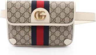 Gucci Pre-owned Leather gucci-bags - Dames - Vintage Heuptassen - Beige - ONE Size - Leer - Vintage