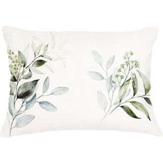 Anaya with Love Eucalyptus Linen Pillow with Down Insert in Green at Nordstrom, Size 14X20