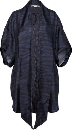 Stella McCartney zebra-print shirt dress - Blue