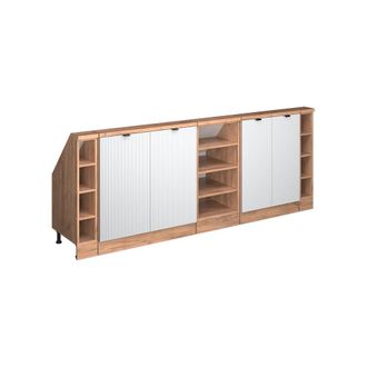 Vicco Armario De Cocina Para Techo Inclinado R-line, Ondulaci&oacute;n Blanca, 210 Cm Lote De 5, Vicco