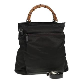 Gucci Pre-owned Nylon handbags - Dames - Vintage Handtas - Bruin - ONE Size - Nylon - Vintage