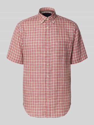 Christian Berg Regular Fit Freizeithemd aus Leinen in Lachs, Gr&ouml;&szlig;e 3XL