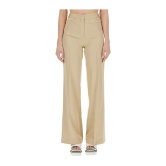 Stella McCartney Stella McCartney, Wide Trousers, female, Beige, Size: M Wide-Leg Tailored Trousers