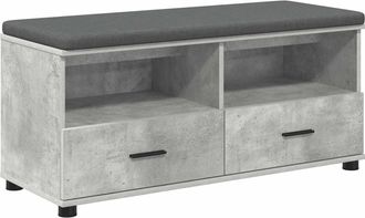 vidaXL Banco De Entrada Gris Concreto 100 X 38 X 46 Cm Vidaxl