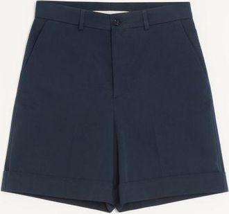 Valentino Valentino Cotton Gabardine Bermuda Shorts With Turn-Up And VLogo Embroidery
