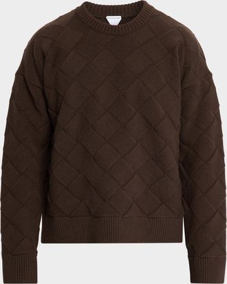 Bottega Veneta Men & apos;s Intrecciato Wool Knit Crewneck Sweater