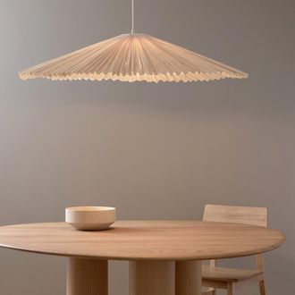 AM.PM Hanglamp met plooien van geweven bamboe, Bansa