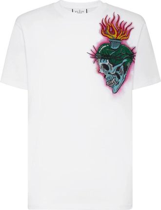 Philipp Plein T-shirt Round Neck SS Love Tattoo - Heren - T-shirts - Wit - 3XL - Katoen - Tops