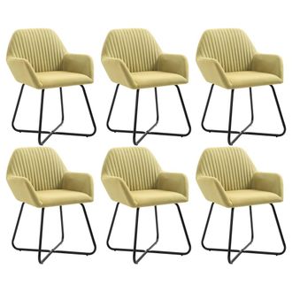 vidaXL Vidaxl - Sillas De Comedor 6 Unidades Tela Verde