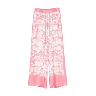 Ermanno Scervino Wide Trousers, female, Multicolor, Size: 2XS Bubble Viscose Pyjama Pants