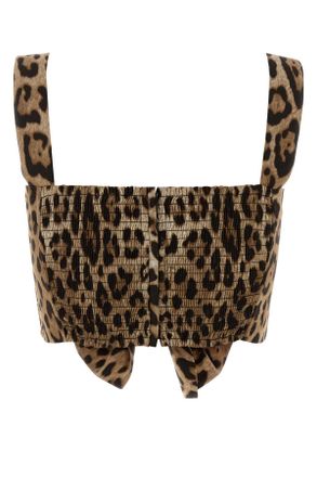 Dolce & Gabbana Womens Printed Poplin Top Leonew Maglie