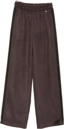 Herno Wijde broek - Dames - Wijde Broeken - Bruin - L - Broeken