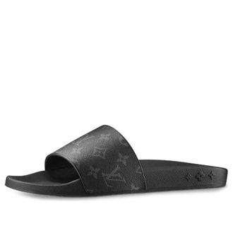 Louis Vuitton Waterfront Mules Black Logo Monogram 1A3PRW