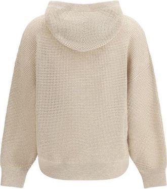 Brunello Cucinelli Womens Beige Cashmere Sweatshirt Clothing