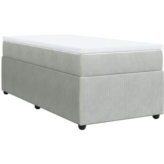 vidaXL Cama Box Spring Con Colch&oacute;n Terciopelo Gris Claro 80x200 Cm Vidaxl