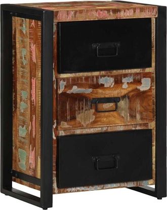 vidaXL Drawer Cabinet Multicolour 50x35x70 cm Solid Wood Reclaimed Vidaxl