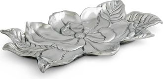 Arthur Court Magnolia Serving Tray In Silver