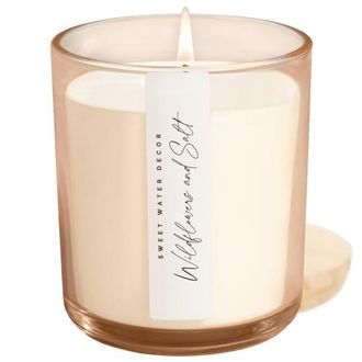 Sweet Water Decor 12oz Tinted Glass Jar Candle - Spa Scents in Wildflowers & Salt at Nordstrom