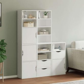 Berkfield Home Side Cabinets 5 pcs ODDA White 40x24x79 cm Solid Wood Pine | Size: 40 x 24 x 79 cm