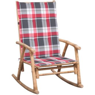 vidaXL Silla Mecedora Con Coj&iacute;n Bamb&uacute; Vidaxl