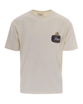 Rhude Washed Vintage White Safari Crest Cotton T-Shirt