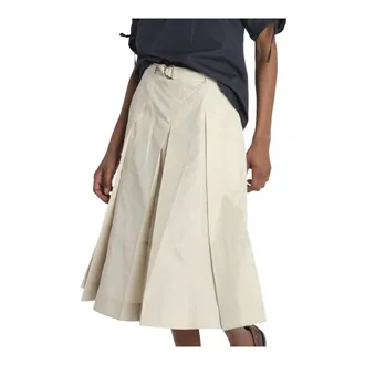 3.1 Phillip Lim Midi Skirts, female, White, 2XS, Utility Pleated Taffeta Skirt