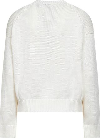 Polo Ralph Lauren Womens Crewneck Sweater Big Pony White Cotton