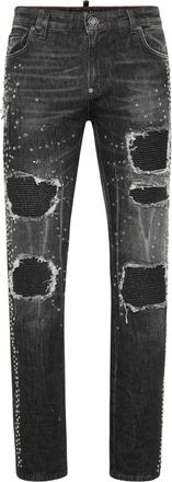 Philipp Plein Rock Star Fit Broeken - Heren - Slim Fit Jeans - Grijs - W31 - Katoen - Jeans