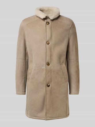 Gimos Mantel aus reinem Lammfellnappa in Beige, Gr&ouml;&szlig;e 50