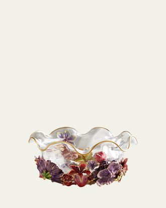 Jay Strongwater Large Bouquet Ruffle Flower Bowl