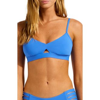 Seafolly Collective Hybrid Bikini Top in Sapphire at Nordstrom, Size 14 Us