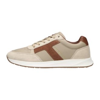 Tommy Hilfiger Schoenen, Heren, Beige, 43 EU, Leer, Verhoogde Hilfiger Mix Runner