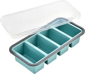 No Brand Moldes De Silicona Para Congelar - Bandeja De Almacenamiento De Porciones Para Sopa, Caldo Y Salsa - Recipiente De Silicona Flexible Con Tapa, Bandeja