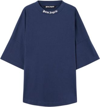 Palm Angels Navy Blue Relaxed T-Shirt