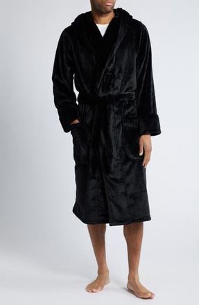 Nordstrom Fleece Hooded Robe in Black at Nordstrom Rack, Size X-Large/xx-Large