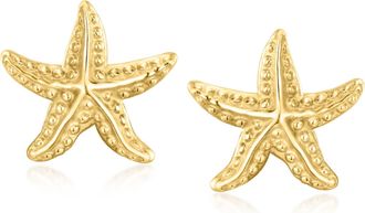 RS Pure by Ross-Simons Italian 14kt Yellow Gold Starfish Stud Earrings
