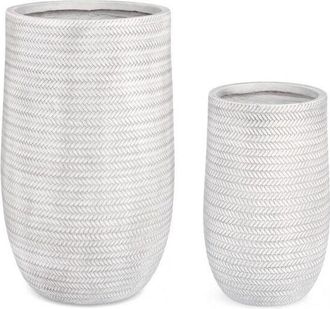 BIZZOTTO Bizzotto - Set2 Florero Tressage a Alto Blanco
