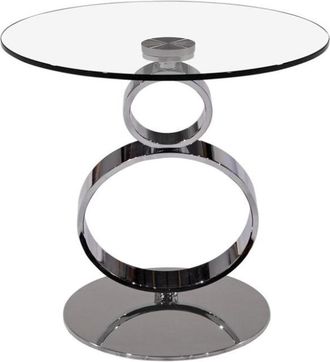 VENTE-UNIQUE.COM Mesa auxiliar cristal templado transparente, plateado