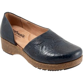 Softwalk Addie Half dOrsay Clog in Navy Floral at Nordstrom, Size 9