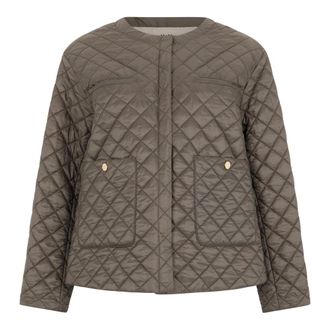Max Mara Light Jackets, female, Gray, Size: 2XS Water-repellent Canvas Padded Jacket