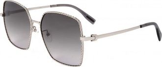 Trussardi Womens STR398F-579X-59 STR398F 59 579X Sunglasses - Metallic - One Size