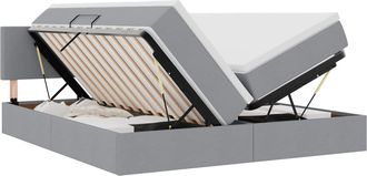 vidaXL Cama Con Almacenamiento Gris Claro 180 X 200 Cm Cuero Sint&eacute;tico Vidaxl