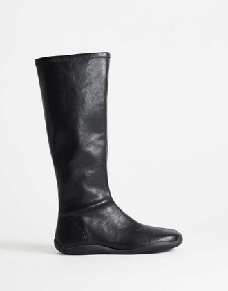 Topshop Luca stivale sportivo al ginocchio nero