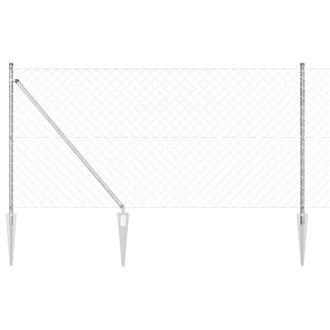 Berkfield Home Chain Link Fence with 13 Spike Posts 1.2 x 25 m Galvanised Steel in Silver
